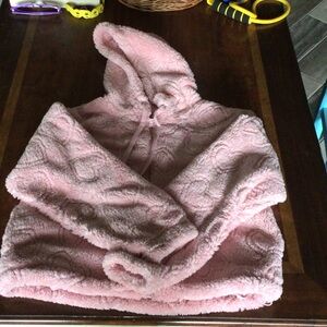 No Boundaries Pink Fuzzy Hooded Jacket